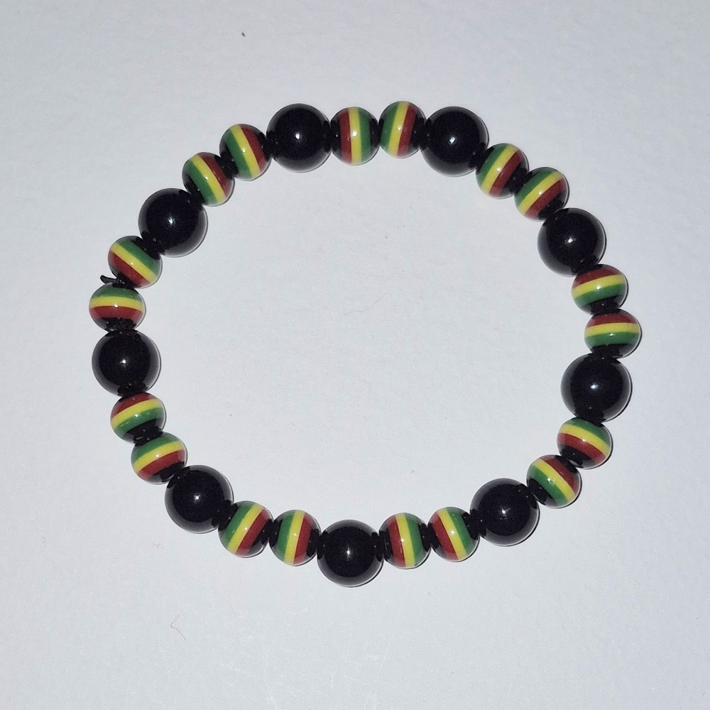 Black and Multicolor Beaded Bracelet